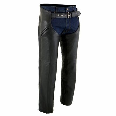 Milwaukee Leather Chaps for Men's Black Premium Leather Motorcycle Chaps w/ Snap Out Thermal Liner-Slash Pocket-ML1103 Milwaukee Leather Chaps for Men's Black Premium Leather Motorcycle Chaps w/ Snap Out Thermal Liner-Slash Pocket-ML1103