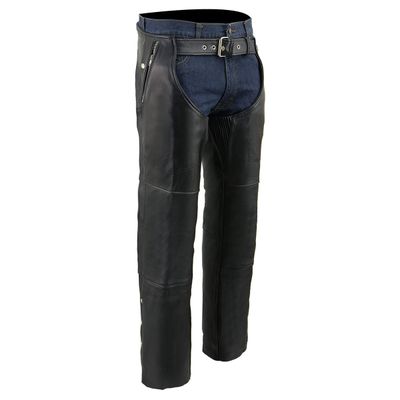 Milwaukee Leather Men's Black Premium Leather Snap Out Thermal Lined Motorcycle Rider Chaps- ML1191 Milwaukee Leather Men's Black Premium Leather Snap Out Thermal Lined Motorcycle Rider Chaps- ML1191
