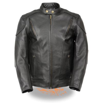 Milwaukee Leather LKM1900 Boy's Black Leather Side Lace Vented Moto Jacket Milwaukee Leather LKM1900 Boy's Black Leather Side Lace Vented Moto Jacket