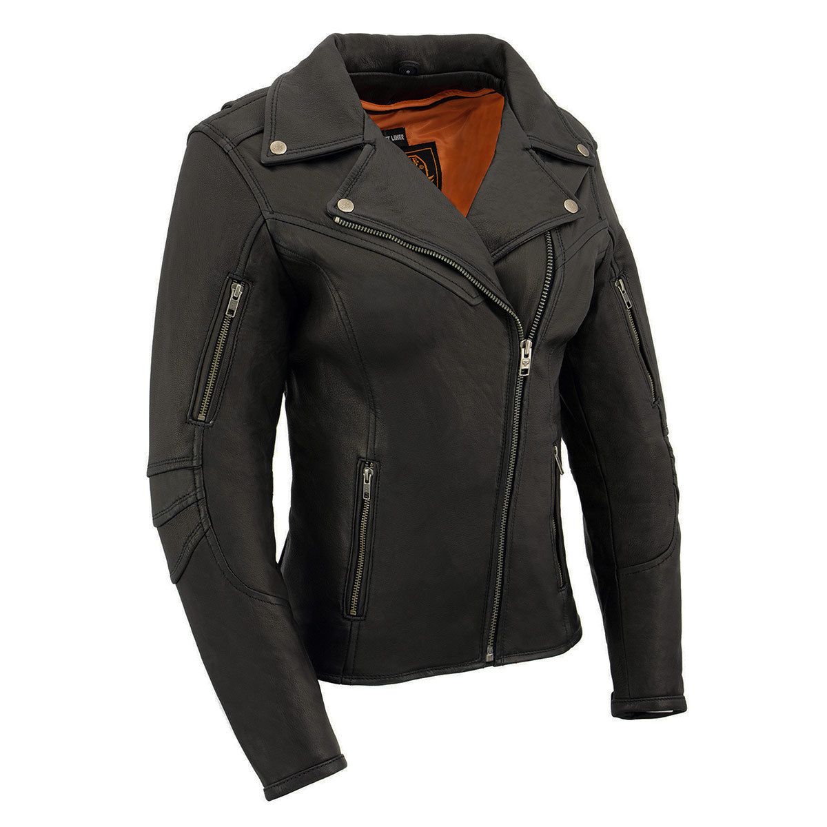 Milwaukee Leather MLL2581 Women's Black 'Classic' Leather Lightweight Long Length Vented Jacket Milwaukee Leather MLL2581 Women's Black 'Classic' Leather Lightweight Long Length Vented Jacket