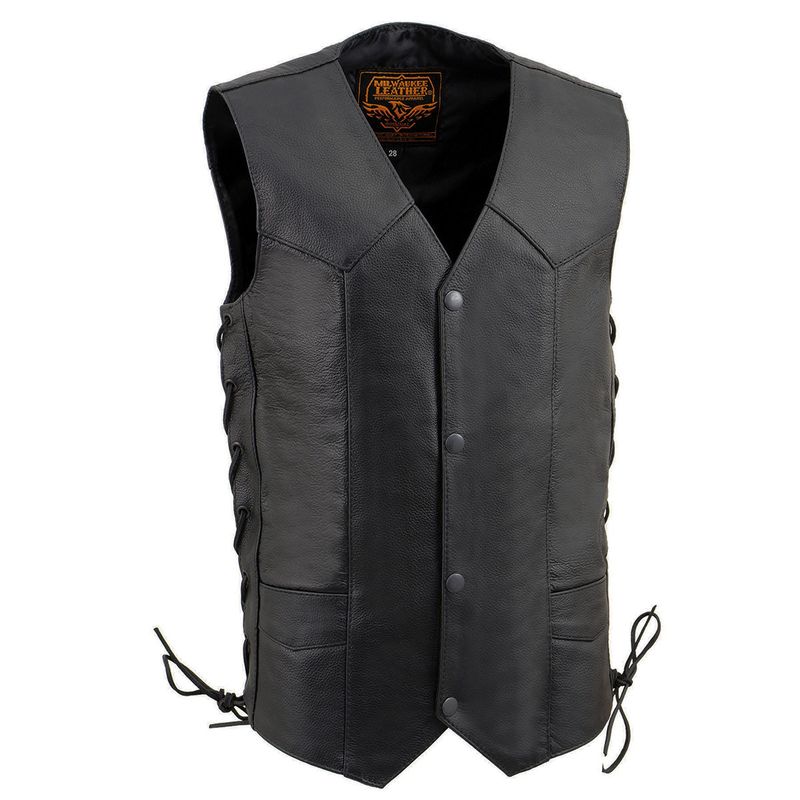 Milwaukee Leather Youth Size Black Leather Side Lace Biker Style Vest LKY3860 Milwaukee Leather Youth Size Black Leather Side Lace Biker Style Vest LKY3860