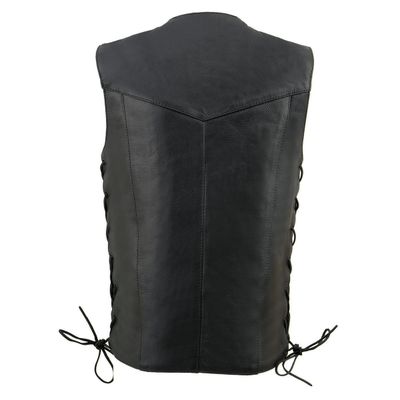 Milwaukee Leather Youth Size Black Leather Side Lace Biker Style Vest LKY3860