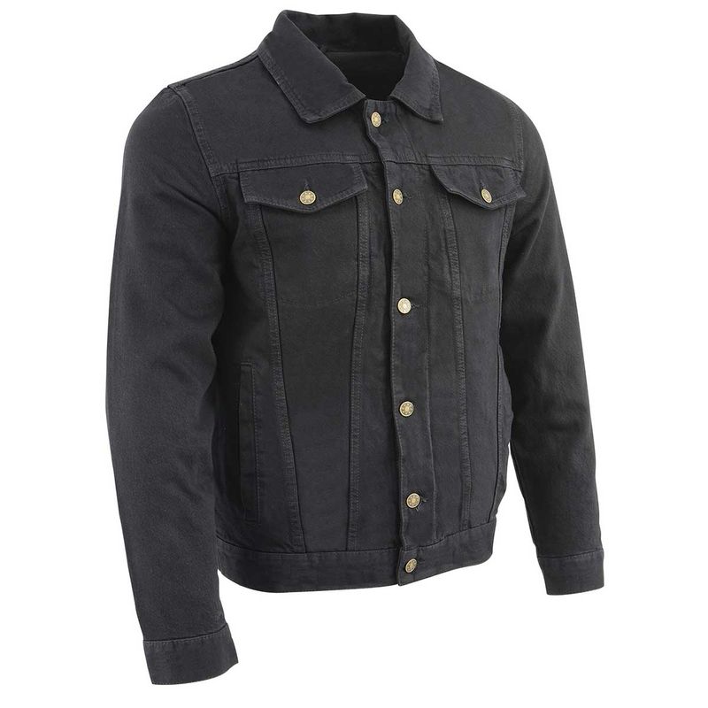 Milwaukee Leather MDM1015 Men's Black Classic Denim Jean Jacket Milwaukee Leather MDM1015 Men's Black Classic Denim Jean Jacket