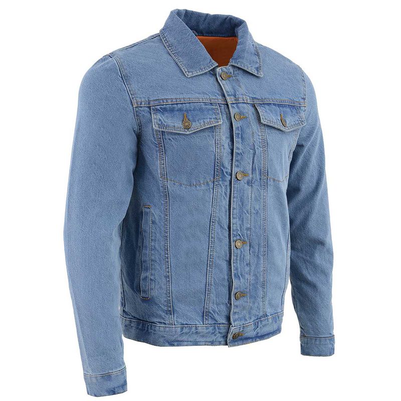 Milwaukee Leather MDM1015 Men's Blue Classic Denim Jean Jacket Milwaukee Leather MDM1015 Men's Blue Classic Denim Jean Jacket