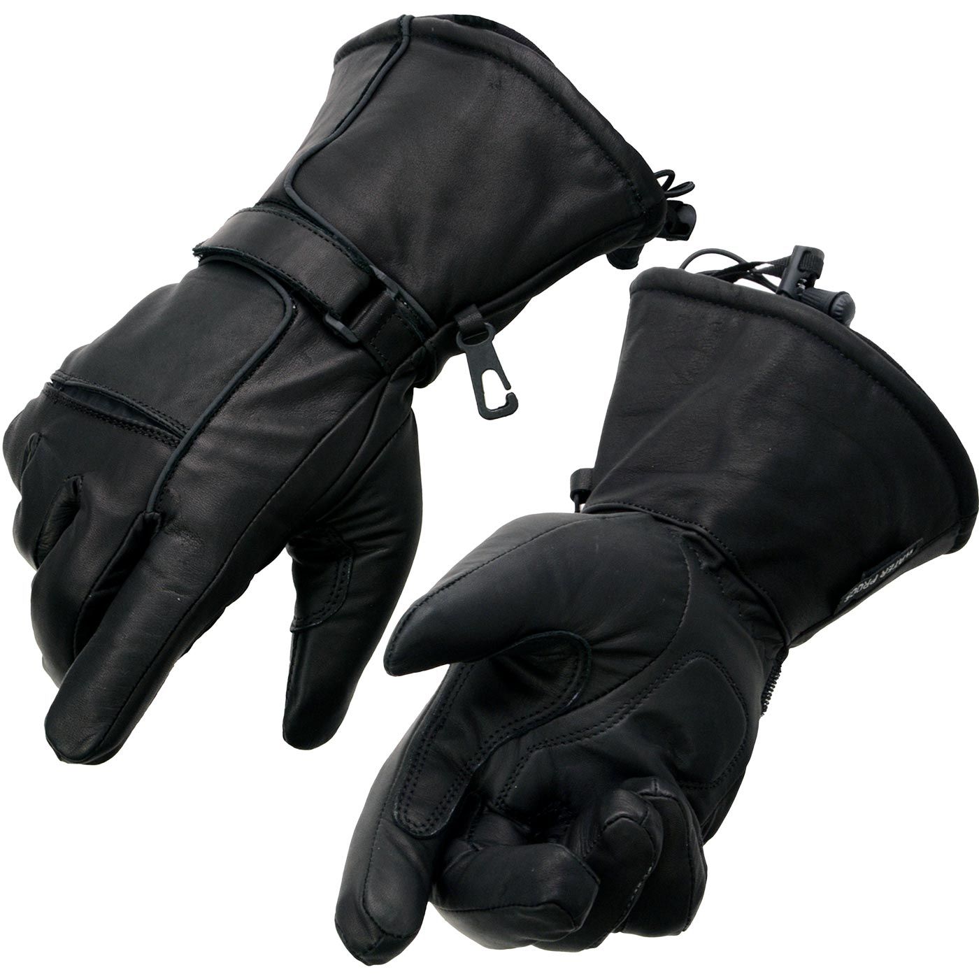 Milwaukee Leather Men's Black Soft Leather Gauntlet Motorcycle Hand Gloves-Waterproof Gel Palm Reflective Piping SH873 Milwaukee Leather Men's Black Soft Leather Gauntlet Motorcycle Hand Gloves-Waterproof Gel Palm Reflective Piping SH873