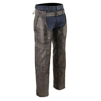 Milwaukee Leather Chaps for Men's Distressed Brown Leather Snap Out Thermal Lined 4-Pockets Motorcycle Chap MLM5500 Milwaukee Leather Chaps for Men's Distressed Brown Leather Snap Out Thermal Lined 4-Pockets Motorcycle Chap MLM5500