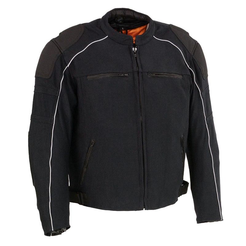 Milwaukee Leather MPM1791 Men's Black Armored Textile Motorcycle Jacket-All Season Jacket w/ Removable Liner Milwaukee Leather MPM1791 Men's Black Armored Textile Motorcycle Jacket-All Season Jacket w/ Removable Liner