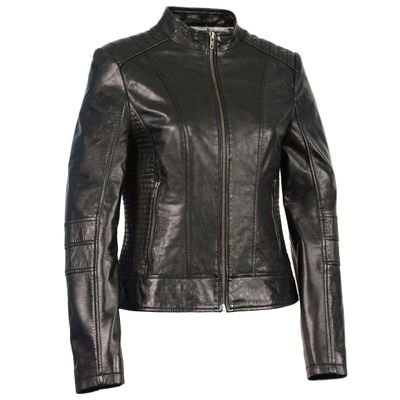 Milwaukee Leather Women's Zip Front Stand Up Collar Black Leather Jacket SFL2860 Milwaukee Leather Women's Zip Front Stand Up Collar Black Leather Jacket SFL2860