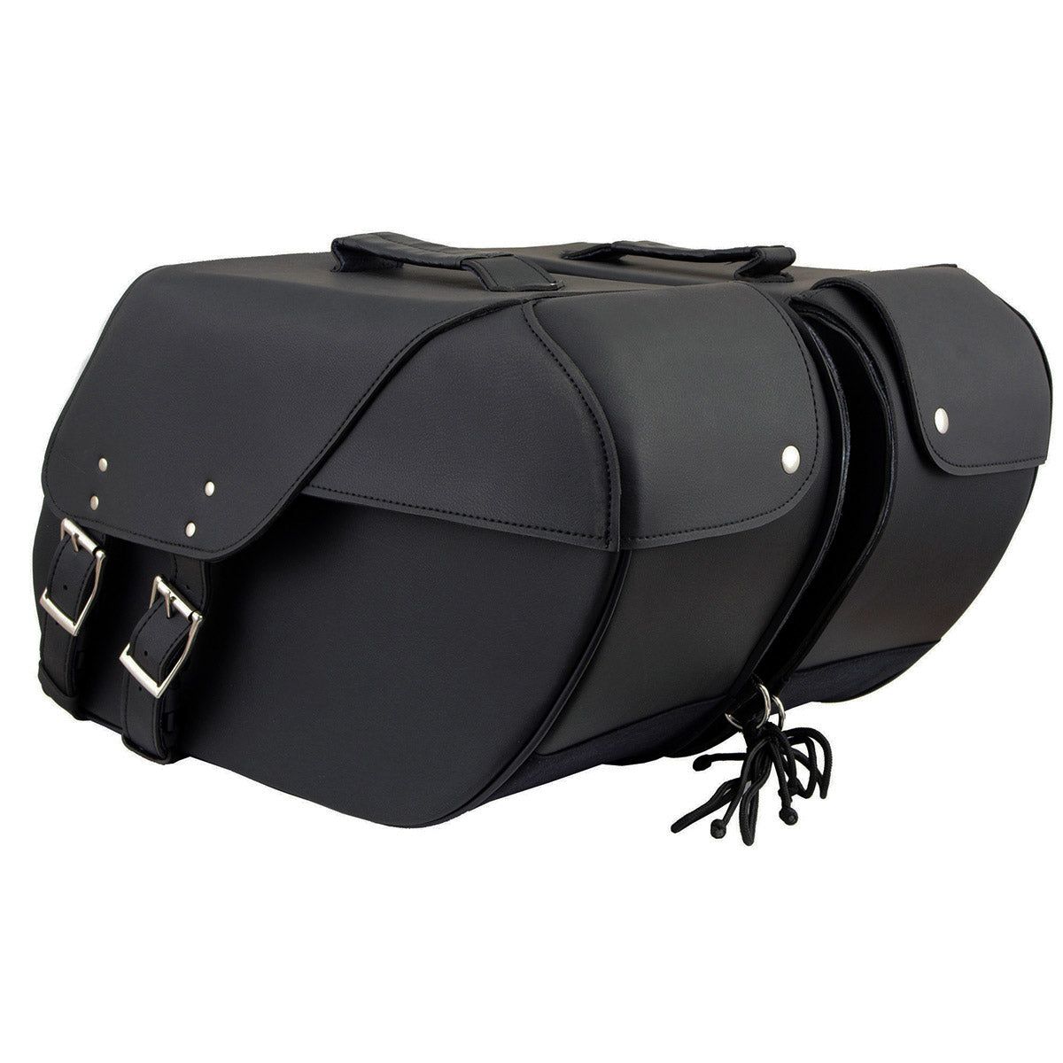 Milwaukee Leather SH669ZB Large Black Two Straps PVC Zip Off Throw Over Motorcycle Saddlebags Milwaukee Leather SH669ZB Large Black Two Straps PVC Zip Off Throw Over Motorcycle Saddlebags