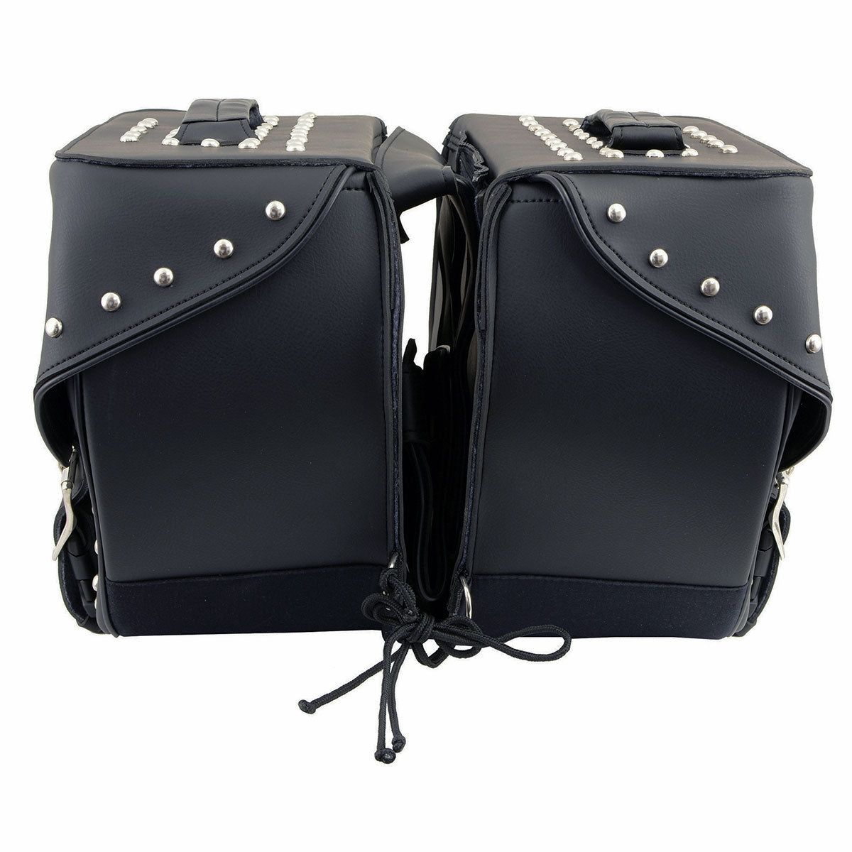 Milwaukee Leather SH551ZB Black PVC Zip Off Chrome Studded