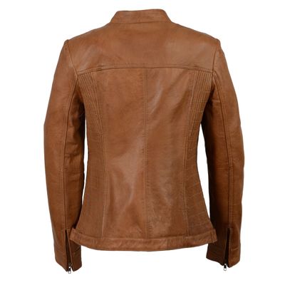 Milwaukee Leather SFL2855 Women's Saddle Zip Front Leather Jacket with Side Stretch Fitting
