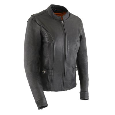 Milwaukee Leather MLL2530 Women's Vented Black Leather Scooter Jacket Milwaukee Leather MLL2530 Women's Vented Black Leather Scooter Jacket