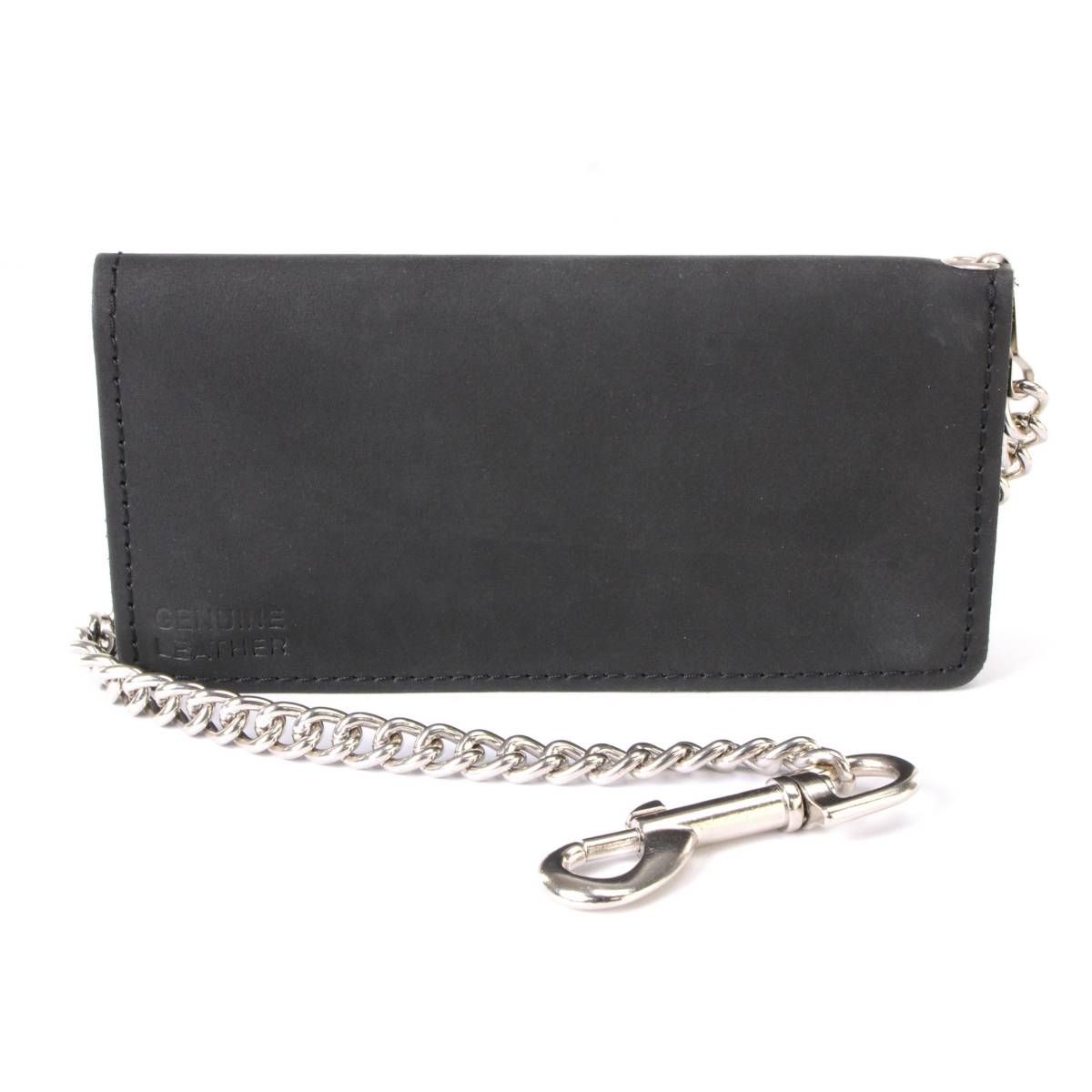 Milwaukee Leather MLW7892 Men's 7 Milwaukee Leather MLW7892 Men's 7" Leather Bi-Fold Biker Wallet w/ Multiple Storage and Trigger Hook Anti-Theft Stainless Steel Chain