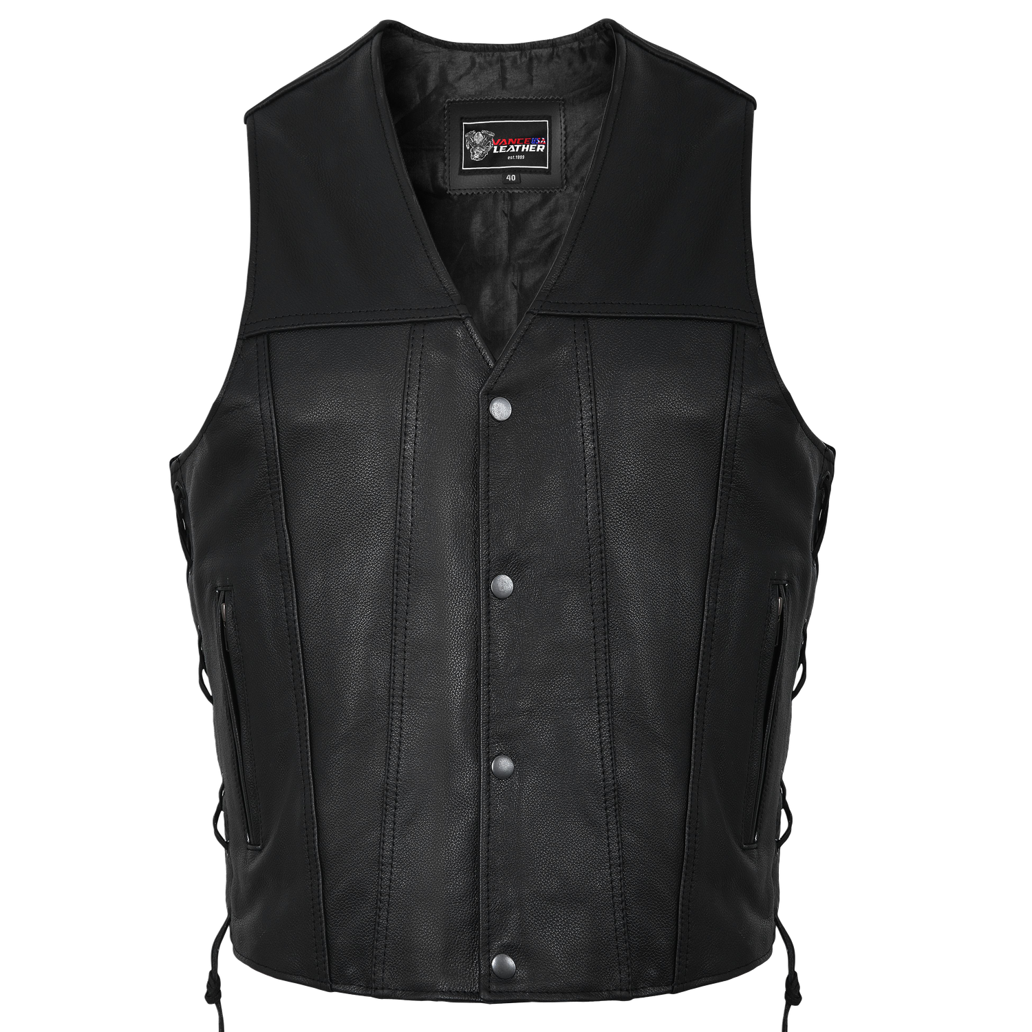 VL915 Men's Premium Ten Pocket Leather Vest