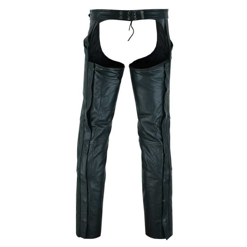VL806S Zip-Out Insulated Pant Style Motorcycle Leather Chaps