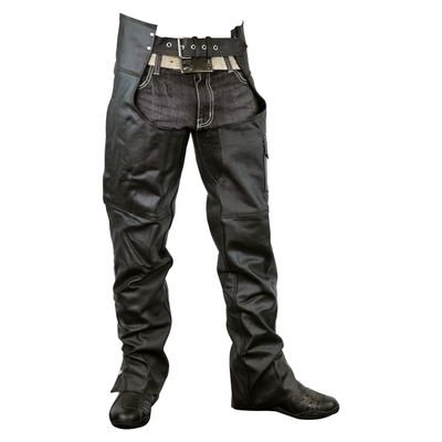 VL805S Zip-Out Insulated and Lined Plain Biker Leather Chaps VL805S Zip-Out Insulated and Lined Plain Biker Leather Chaps