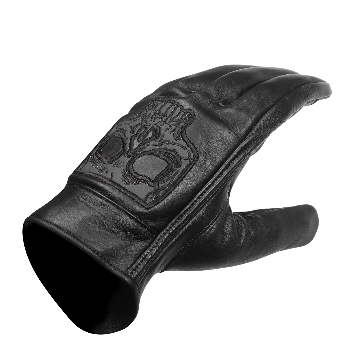 VL475SK Gel Palm Riding Gloves with Skull