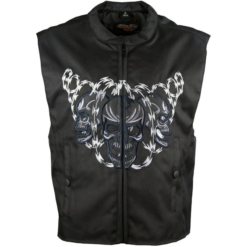 VL1929 Men's Textile Vest with Reflective Skull VL1929 Men's Textile Vest with Reflective Skull