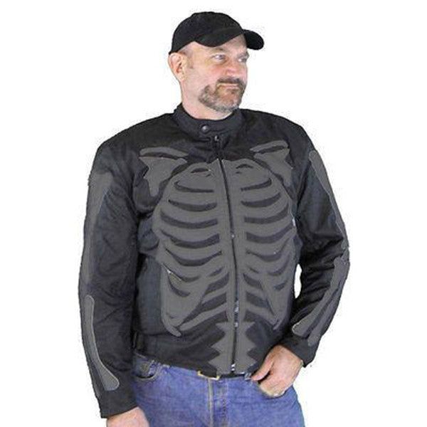VL1530 Reflective Skeleton Textile Jacket with Dark Gray Bones VL1530 Reflective Skeleton Textile Jacket with Dark Gray Bones