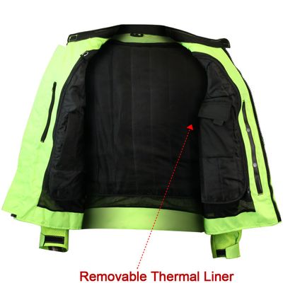 VL1622HG High Visibility Mesh Motorcycle Jacket with Insulated Liner and CE Armor