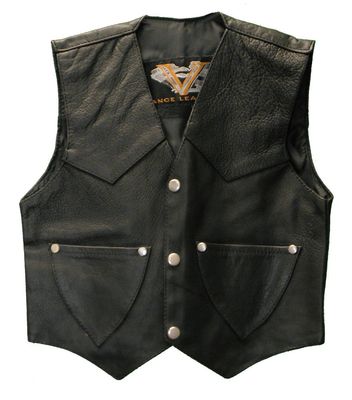 VK901 S Kid's Leather Vest Plain Side VK901 S Kid's Leather Vest Plain Side