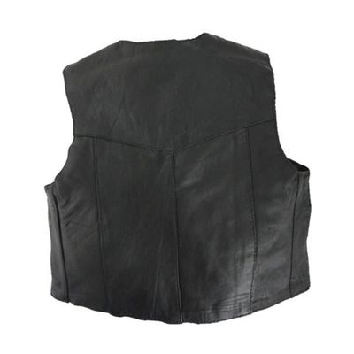 VK901 S Kid's Leather Vest Plain Side