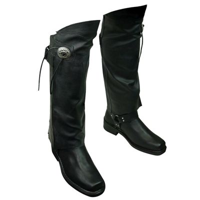 Vance Leather VL830 Unisex Black Biker Motorcycle Half Leather Chaps Vance Leather VL830 Unisex Black Biker Motorcycle Half Leather Chaps