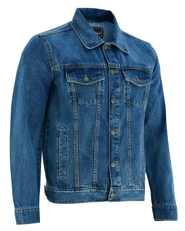 VB510BL Men's Blue Heavy Duty Denim Button Front Jacket VB510BL Men's Blue Heavy Duty Denim Button Front Jacket