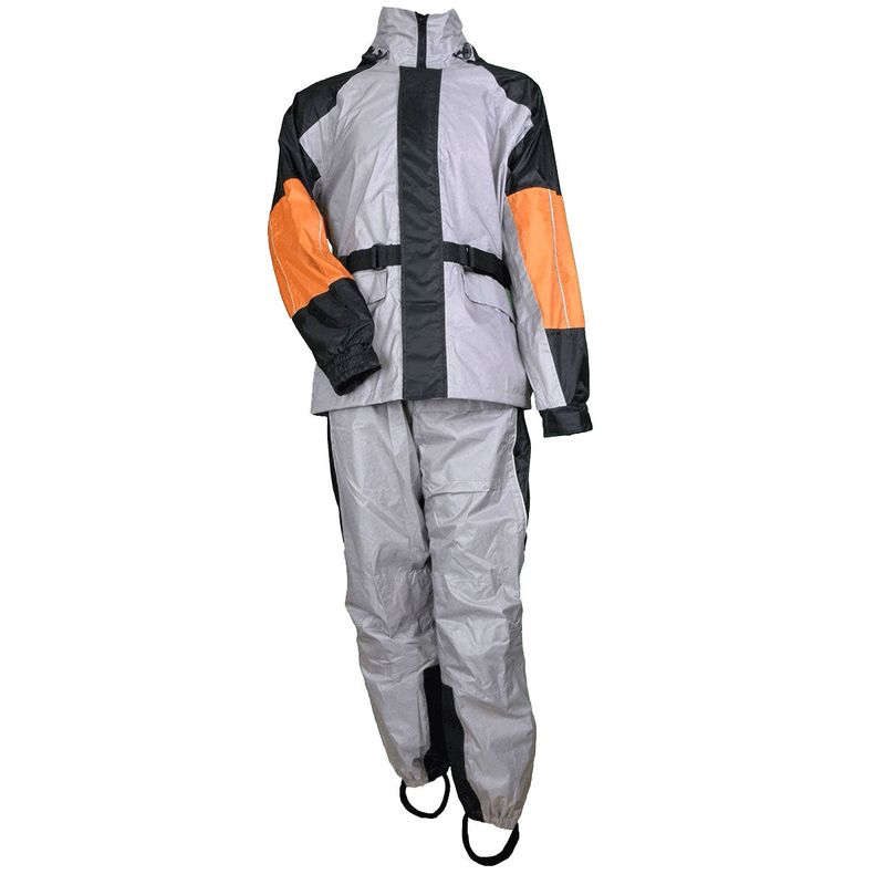 RS35G Unisex Rain Suit (Gray/Black & orange) RS35G Unisex Rain Suit (Gray/Black & orange)