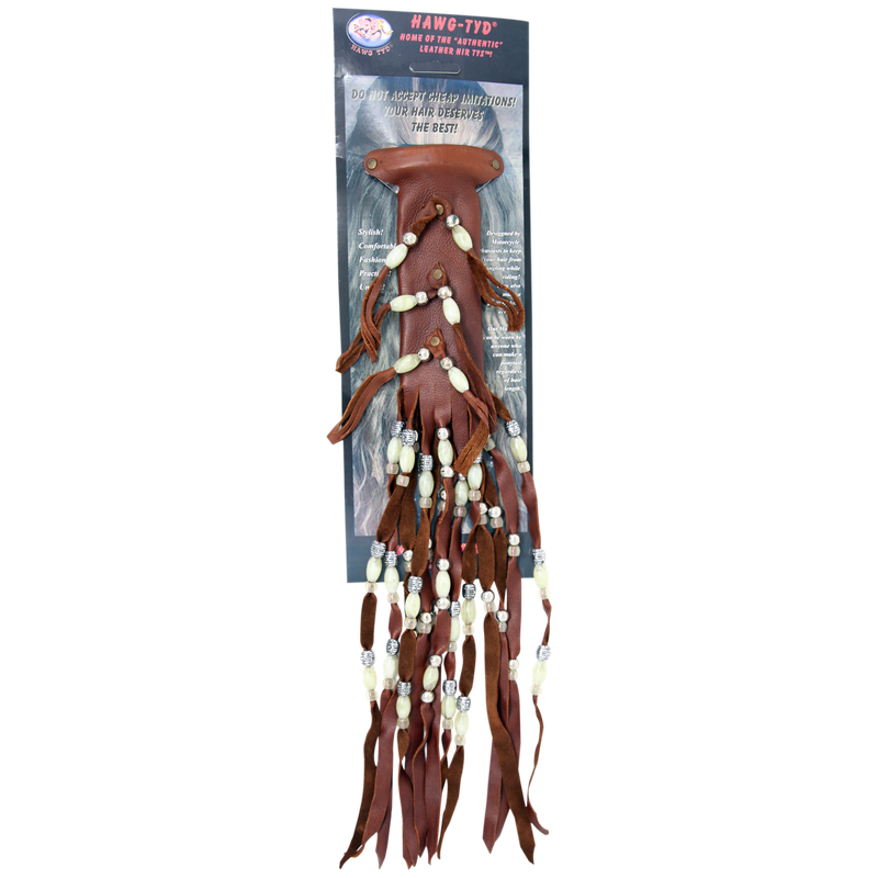 HTCream "Hawg Tyd" The Authentic Leather Hair TYS - Cream Beads