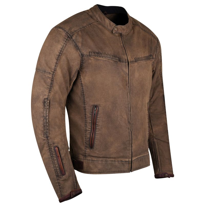 HMM1514Br Rusty Men's Brown Wax Cotton Scooter Jacket HMM1514Br Rusty Men's Brown Wax Cotton Scooter Jacket