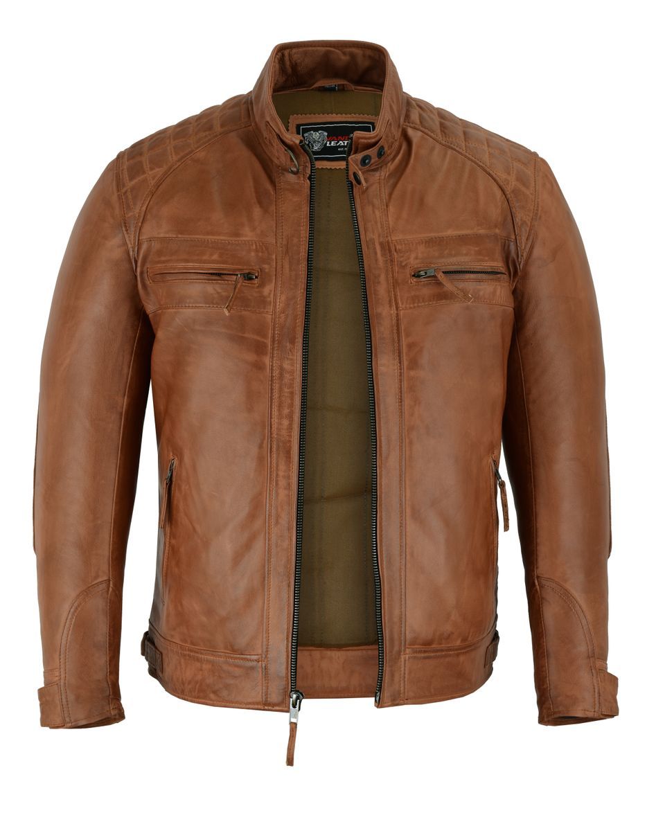VL550Br Vance Leathers' Men's Cafe Racer Waxed Lambskin Austin Brown Motorcycle Leather Jacket VL550Br Vance Leathers' Men's Cafe Racer Waxed Lambskin Austin Brown Motorcycle Leather Jacket, Size: m