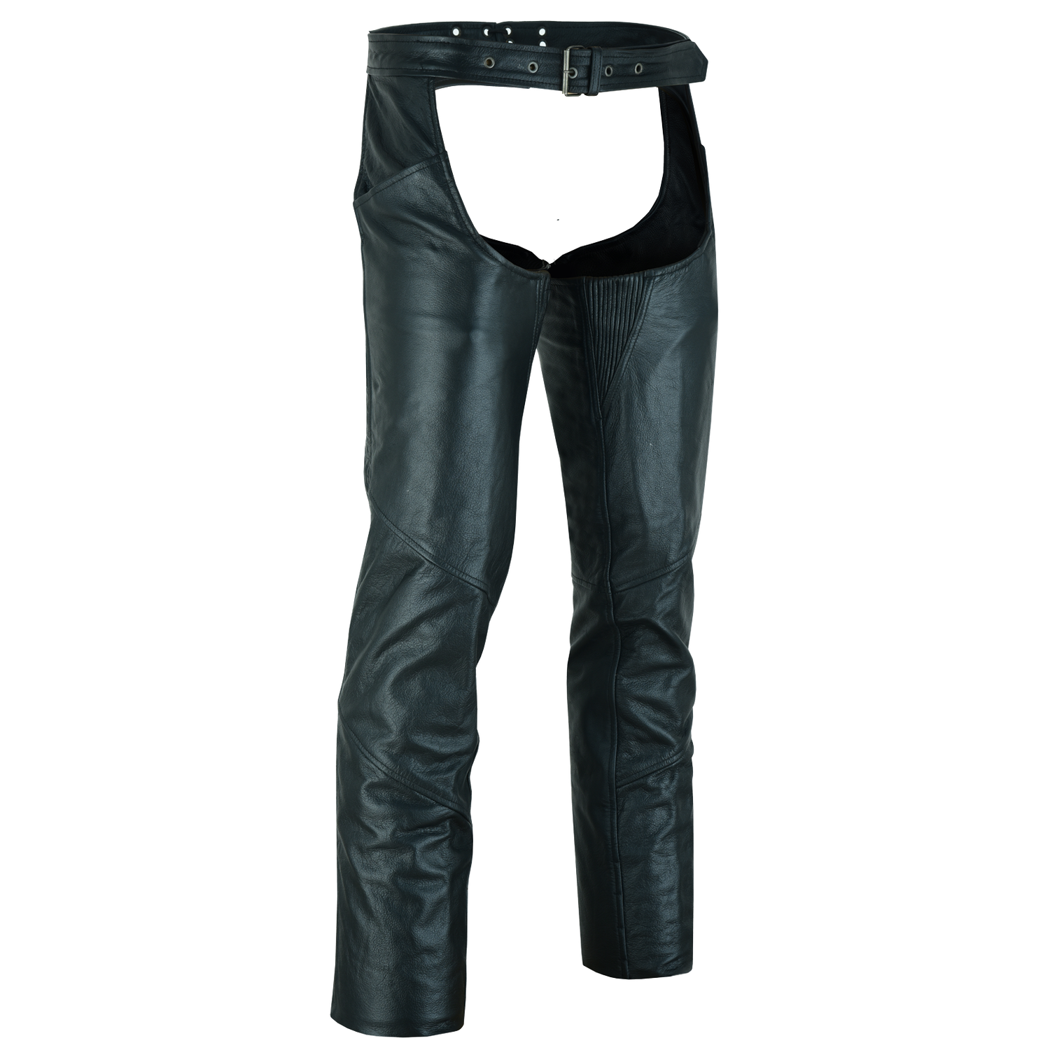 VL806S Zip-Out Insulated Pant Style Motorcycle Leather Chaps VL806S Zip-Out Insulated Pant Style Motorcycle Leather Chaps, Size: xs