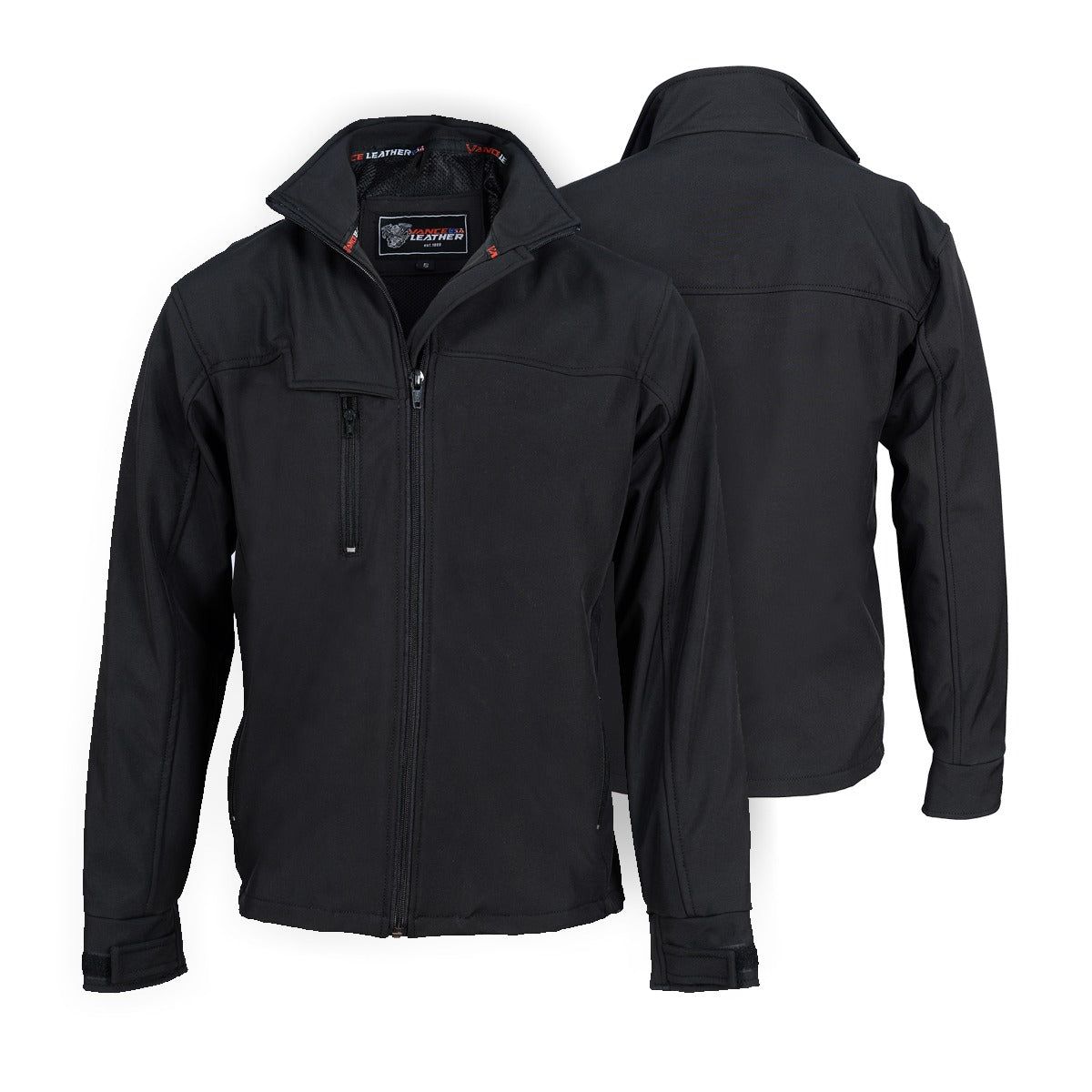 VL1500 Black Waterproof Lightweight Zipper Front Soft Shell Jacket, Size: s