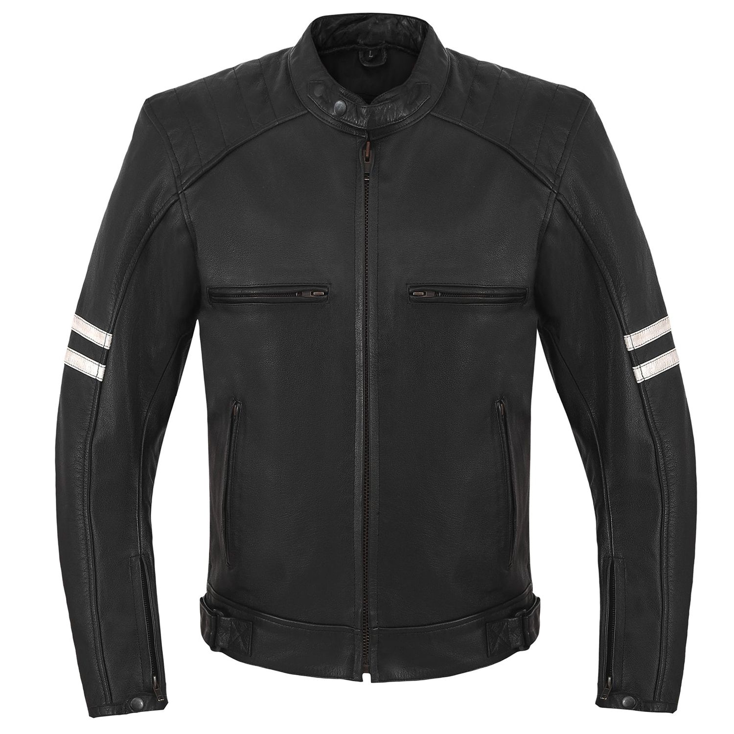 HMM537 Premium Cowhide Leather 'Street' Cruiser Scooter Jacket with Conceal Carry, Size: m