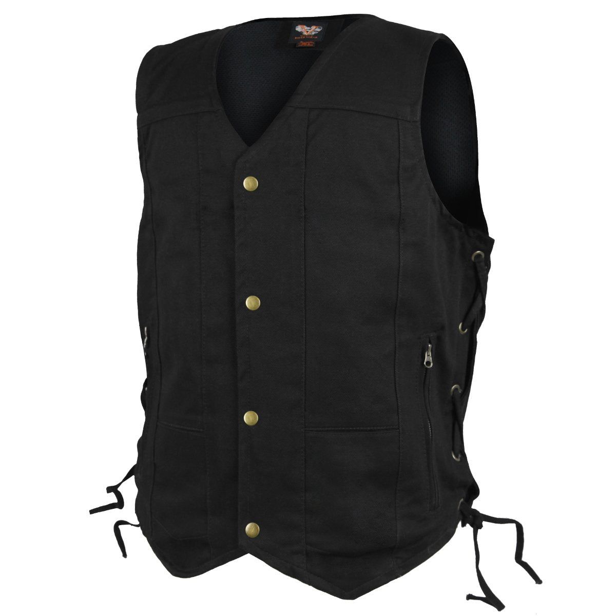 VB915BK & VB915BL Denim Ten Pocket Vest in Black or Blue, Color: black, Size: m