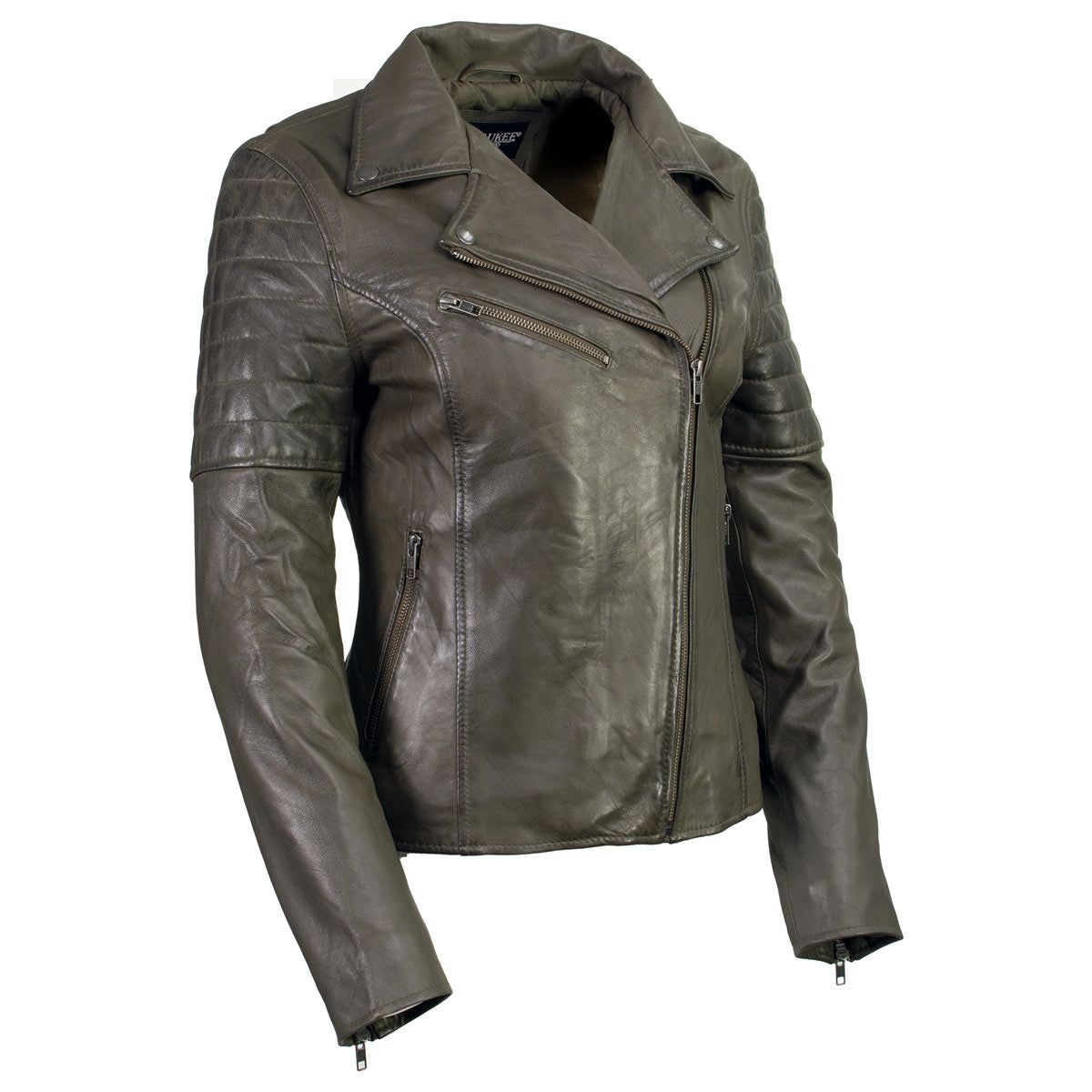 Milwaukee Leather Women's Duchess Olive Motorcycle Style Fashion Casual Leather Jacket SFL2870 Milwaukee Leather Women's Duchess Olive Motorcycle Style Fashion Casual Leather Jacket SFL2870