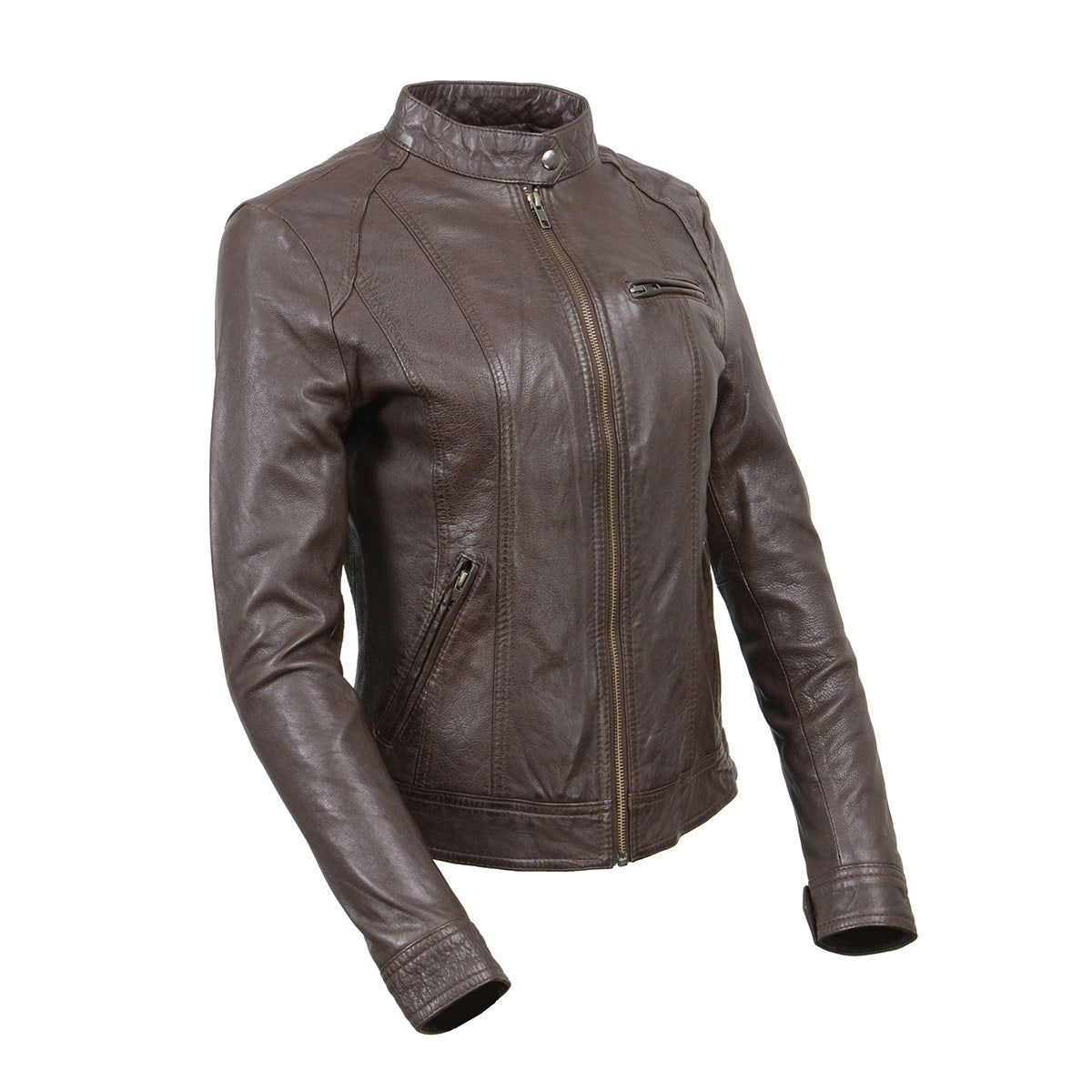 Milwaukee Leather Vintage SFL2811 Women's Brown Zipper Front Motorcycle Casual Fashion Leather Jacket Milwaukee Leather Vintage SFL2811 Women's Brown Zipper Front Motorcycle Casual Fashion Leather Jacket