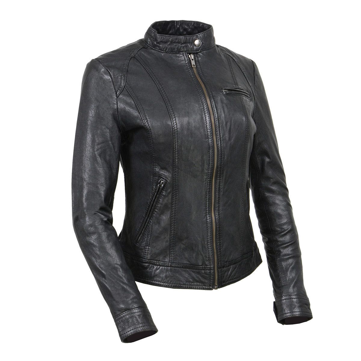 Milwaukee Leather Vintage SFL2811 Women's Black Zipper Front Motorcycle Casual Fashion Leather Jacket Milwaukee Leather Vintage SFL2811 Women's Black Zipper Front Motorcycle Casual Fashion Leather Jacket