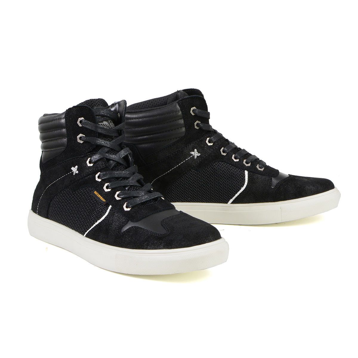 Milwaukee Leather MBM9151 Men's Black Suede and Leather Reinforced Street Riding Waterproof Shoes w/ Ankle Support Milwaukee Leather MBM9151 Men's Black Suede and Leather Reinforced Street Riding Waterproof Shoes w/ Ankle Support