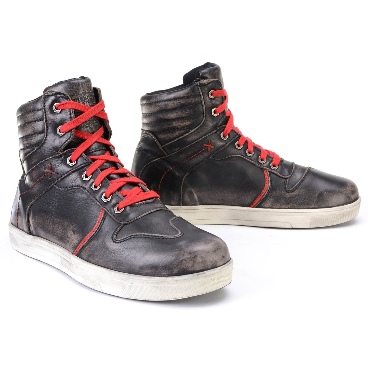 Milwaukee Leather MBM9103 Men's Vintage Leather Brown w/ Red Laces High-Top Reinforced Street Riding Casual Shoes Milwaukee Leather MBM9103 Men's Vintage Leather Brown w/ Red Laces High-Top Reinforced Street Riding Casual Shoes