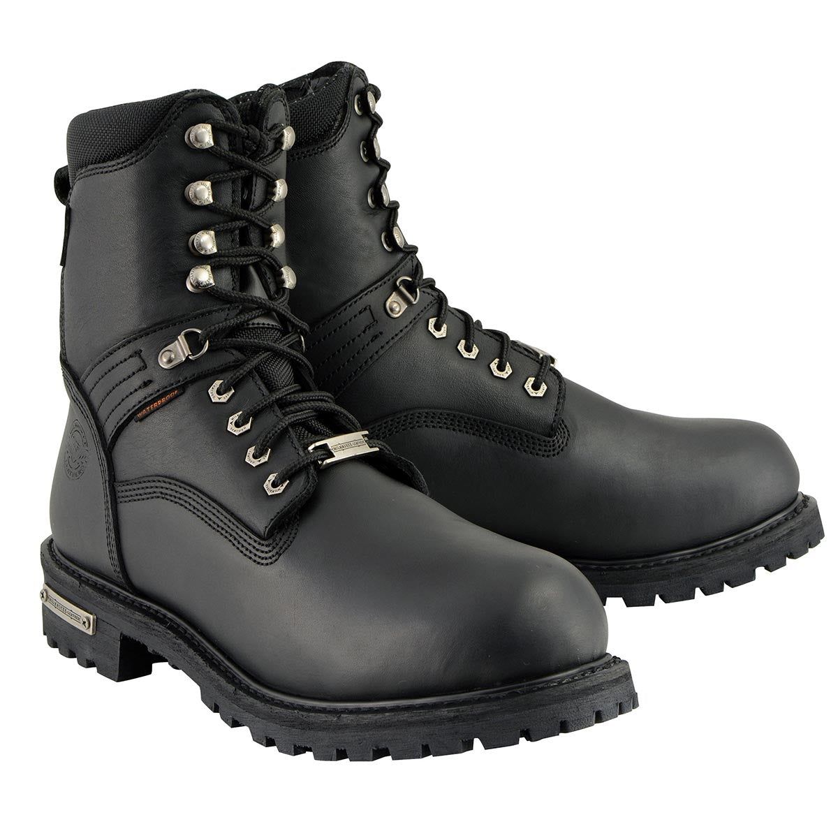 Milwaukee Leather Men's Black Wide Width 7-inch Lace to Toe Full-Waterproof Leather Boots MBM9036WP Milwaukee Leather Men's Black Wide Width 7-inch Lace to Toe Full-Waterproof Leather Boots MBM9036WP