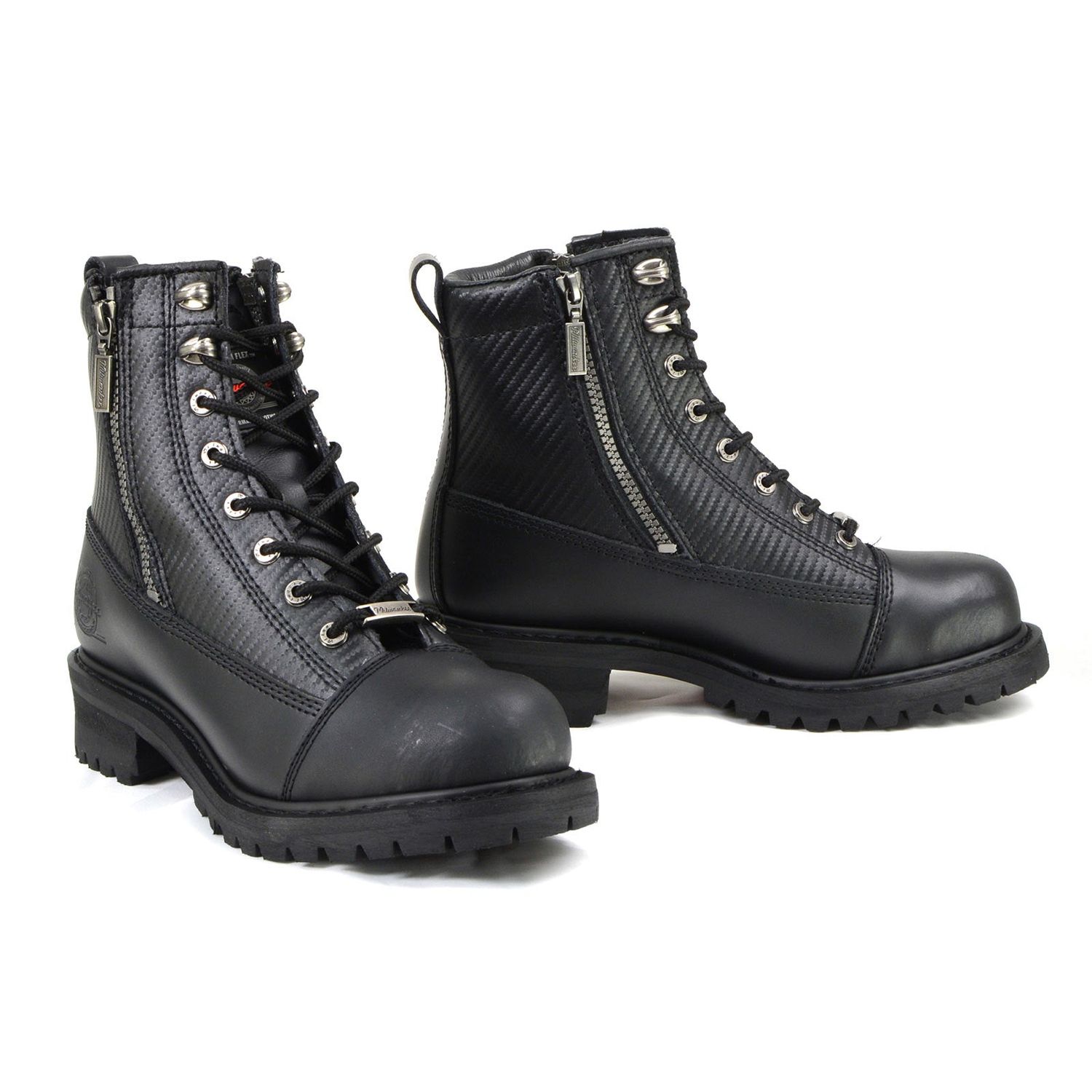 Milwaukee Motorcycle Clothing Company MB408 Men's Black Accelerator Motorcycle Leather Boots Milwaukee Motorcycle Clothing Company MB408 Men's Black Accelerator Motorcycle Leather Boots