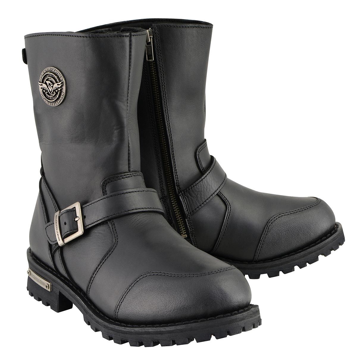 Milwaukee Leather Men's 9-Inch Classic Black Leather Engineer Motorcycle Boots with Gear Shift Guard MBM9090 Milwaukee Leather Men's 9-Inch Classic Black Leather Engineer Motorcycle Boots with Gear Shift Guard MBM9090