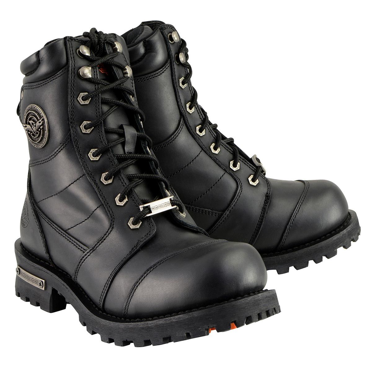 Milwaukee Leather Men's Classic Black Leather 8-inch Lace-Up Logger Motorcycle Rider Boots MBM9030 Milwaukee Leather Men's Classic Black Leather 8-inch Lace-Up Logger Motorcycle Rider Boots MBM9030