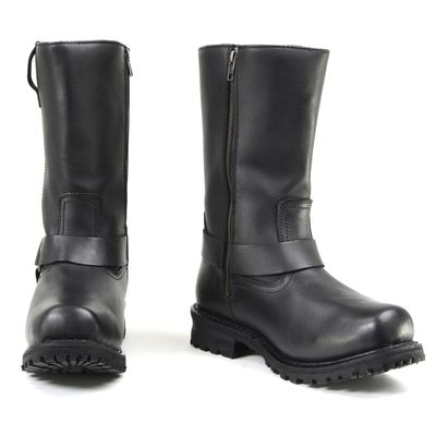 Milwaukee Leather Menâs Black Waterproof Boots 11-inch Wide Width Square Toe with Harness and Zipper MBM9061WP
