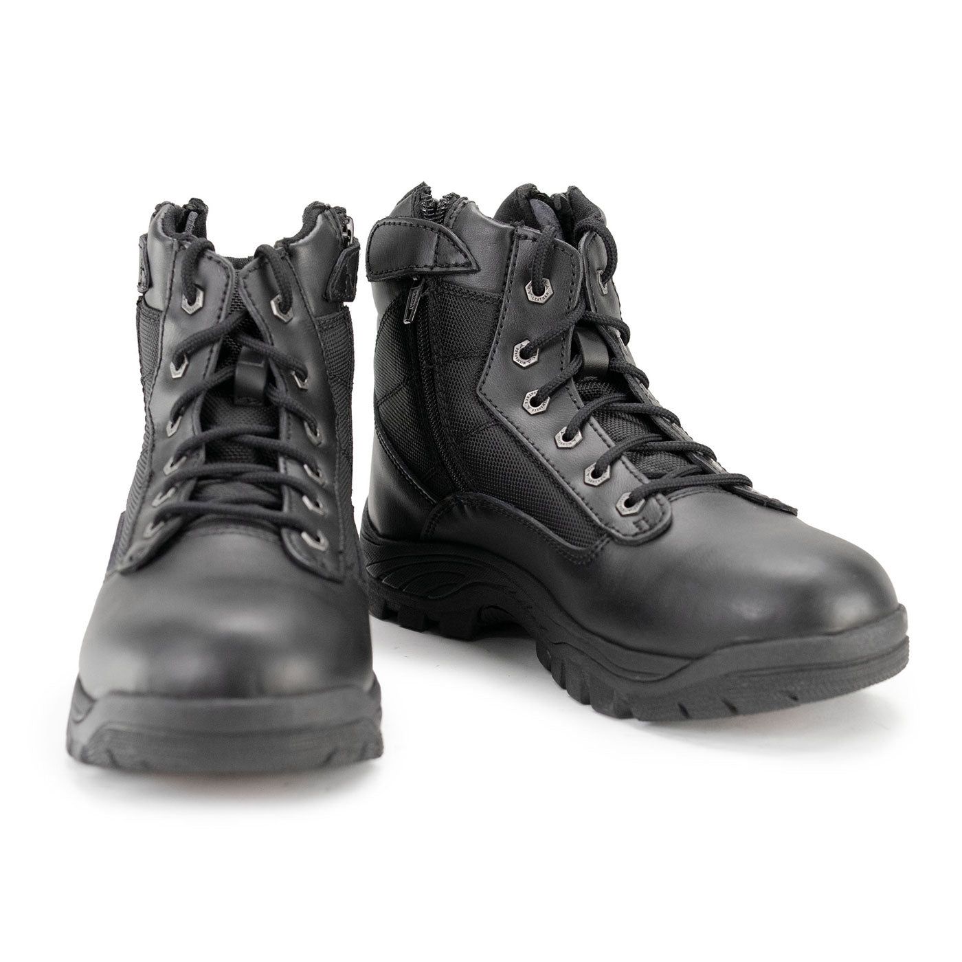 Milwaukee Leather Men's 6-inch Black Leather Swat Style-Tactical Lace-Up Biker Boots w/ Side Zippers MBM9011 Milwaukee Leather Men's 6-inch Black Leather Swat Style-Tactical Lace-Up Biker Boots w/ Side Zippers MBM9011