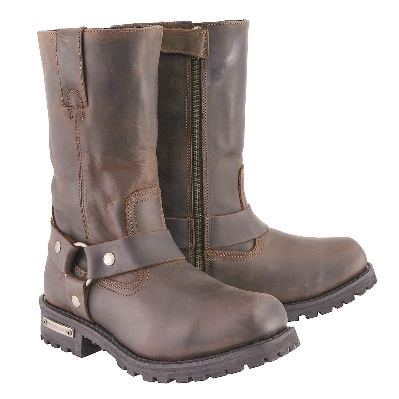 Milwaukee Leather Men's Classic 11-Inch Dark Brown Leather Harness Square Toe Motorcycle Boots MBM9062 Milwaukee Leather Men's Classic 11-Inch Dark Brown Leather Harness Square Toe Motorcycle Boots MBM9062
