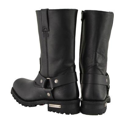 Milwaukee Leather Menâs Classic Harness 11-Inch Motorcycle Boots â Premium Cowhide, Wide-Width Sizes MBM131W