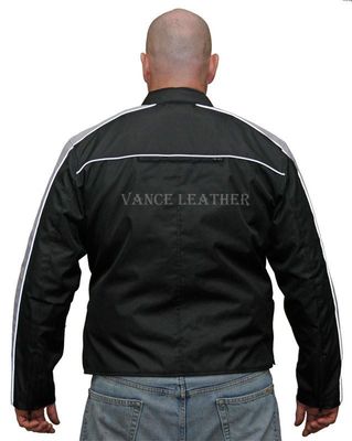 VL1557B Men's Textile Jacket with Accent Stripe Down Sleeve